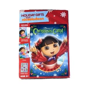 Dora the Explorer Dora's Christmas Carol New DVD Set Color Book Stickers Poster
